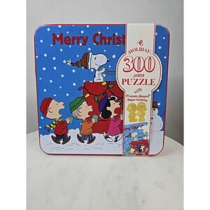 Peanuts 300 Piece Collector’s Tin Jigsaw Puzzle w/ Peanuts Shaped Sugar Cookies